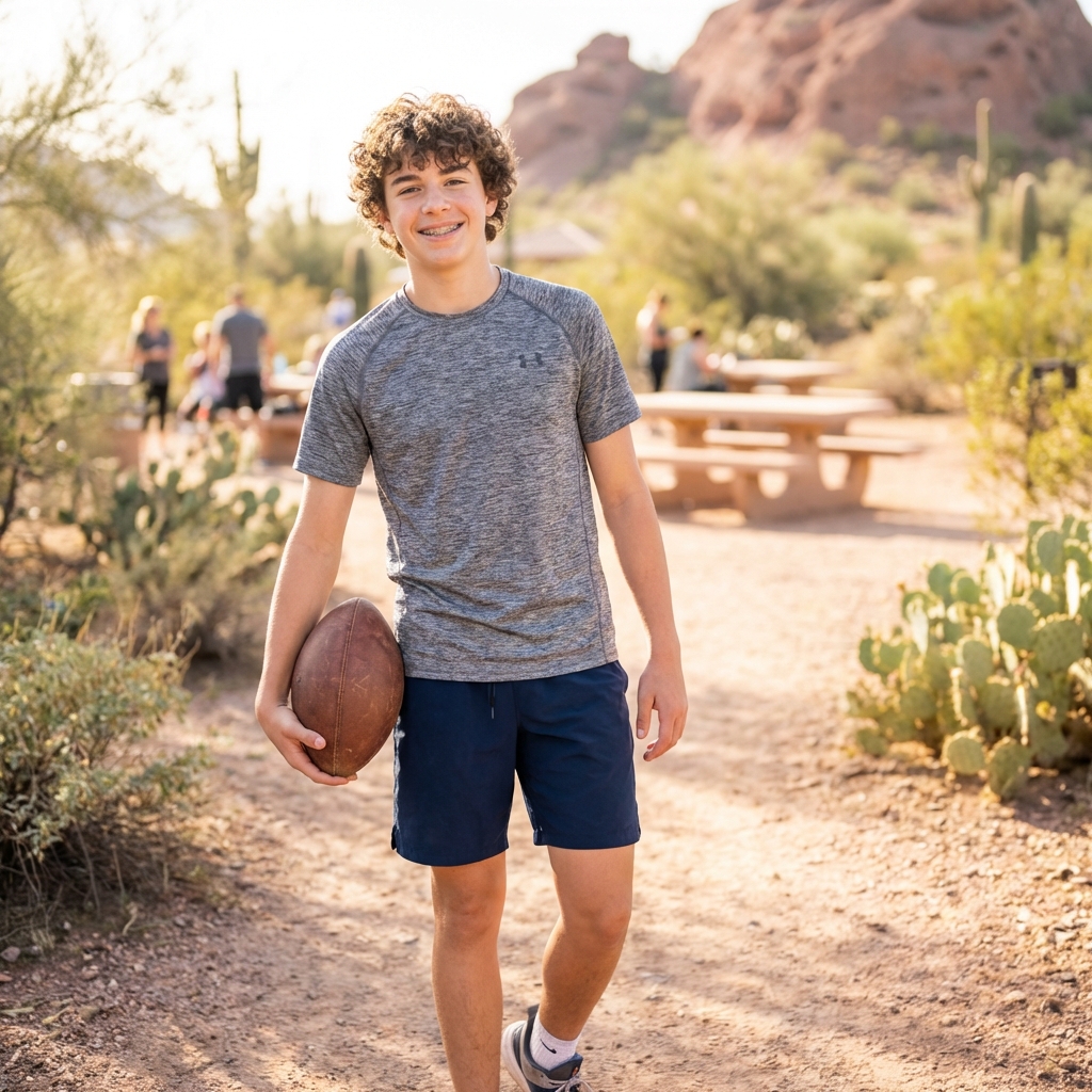 Confident teenager with a healthy smile outdoors
